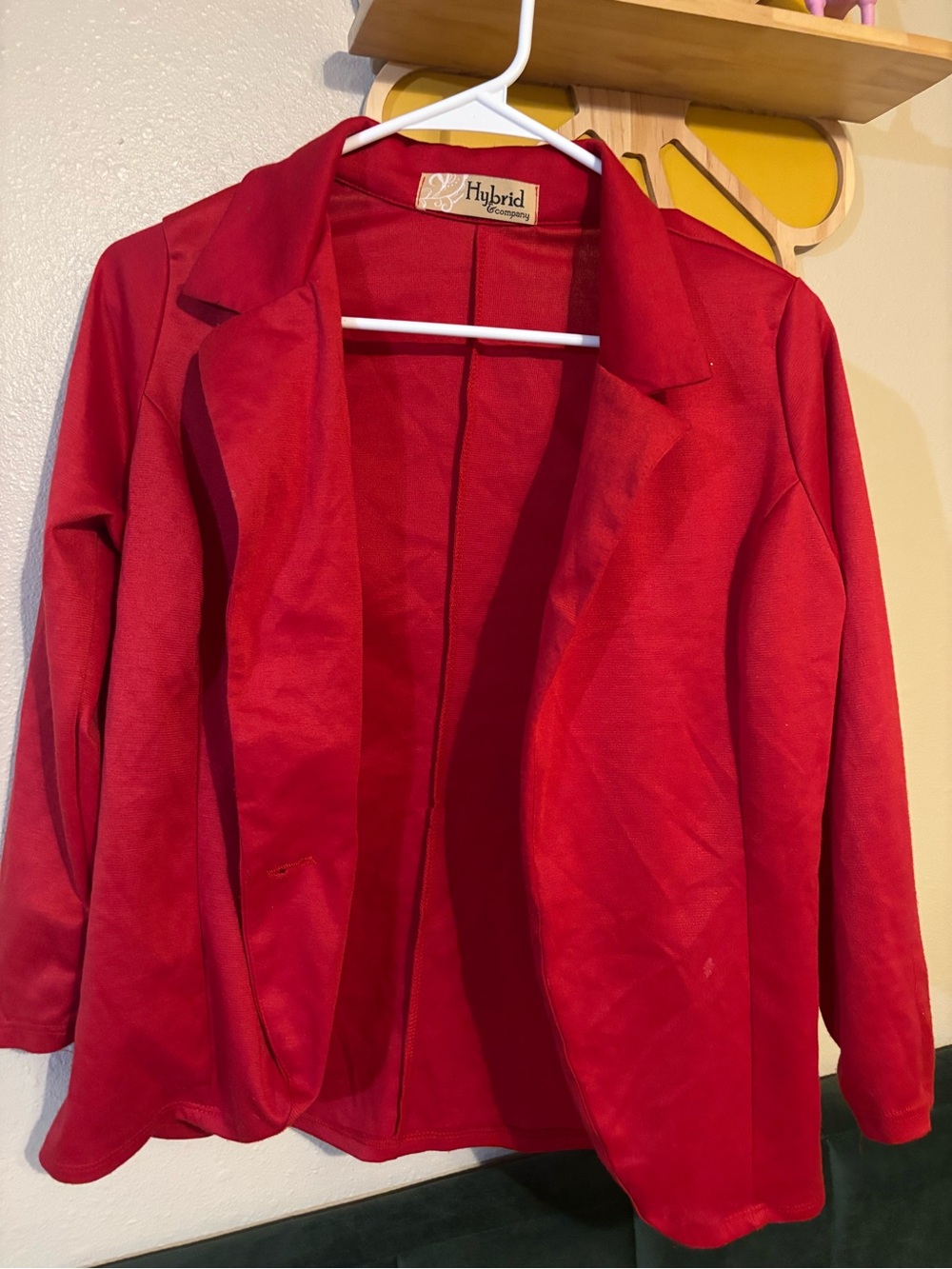 Hybrid & company Red Open-Front Blazer Jacket